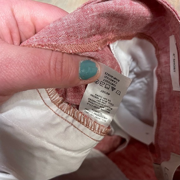 NWT Loft Red 4" Short Lightweight Linen Blend Woman's Shorts Size 8 - Picture 6 of 8